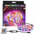 Smart RGB LED Strip Lights, 5M, USB Powered, App, Music Sync, Voice and Remote Control