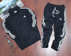 Fleece Full Sleeves Black Track Suit For Men