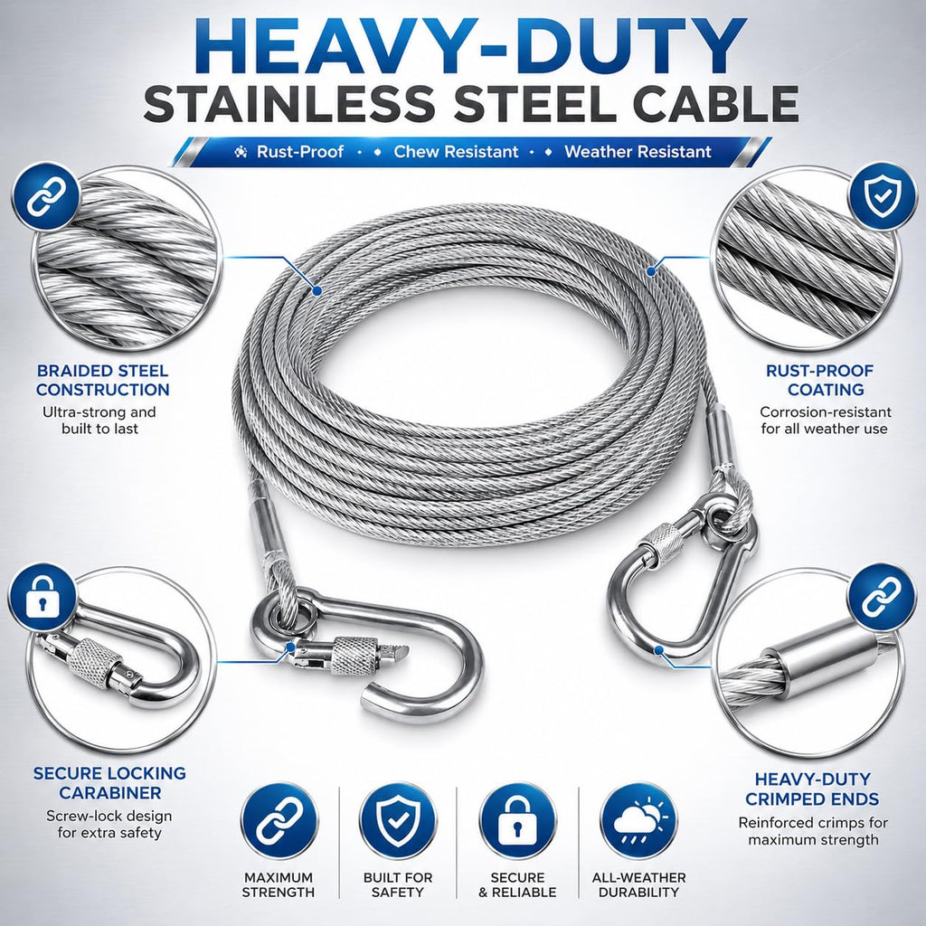 Stainless Steel Heavy Duty Clothes Drying Rope 5meter with Hooks