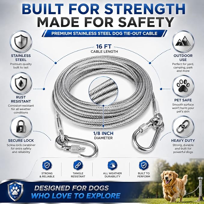 Stainless Steel Heavy Duty Clothes Drying Rope 5meter with Hooks