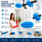 Ceiling Fan Cleaner Brush with Extendable Pole (Assorted Color)