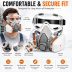 Gas Mask Respirator with Safety Goggle