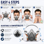 Gas Mask Respirator with Safety Goggle