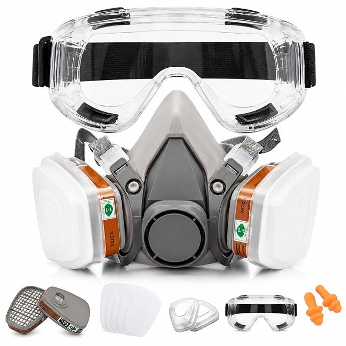 Gas Mask Respirator with Safety Goggle