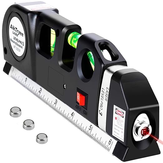 Level laser measuring tape with Ruler