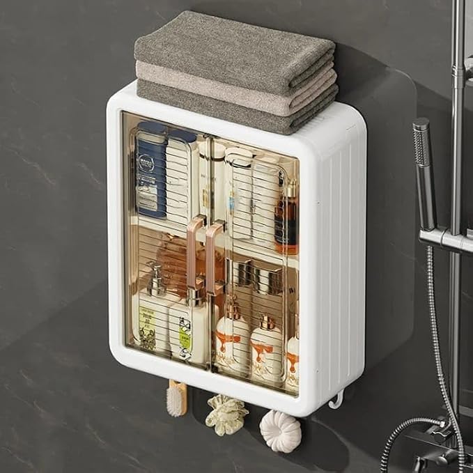 Storage Box with Transparent Doors & Hooks