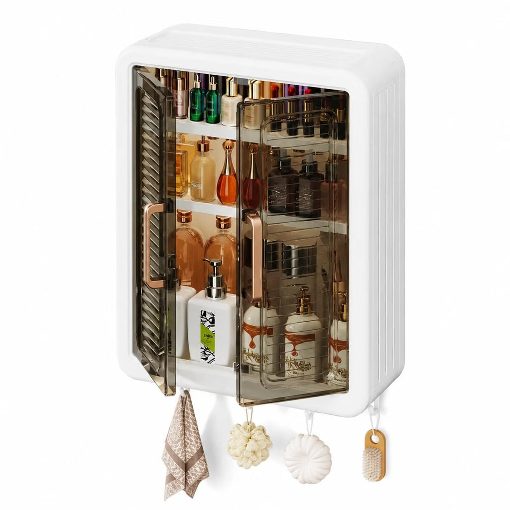 Storage Box with Transparent Doors & Hooks