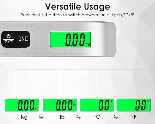 Portable Digital Luggage Scales for Travel with Backlit LCD pack of 2
