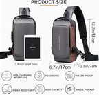 Multifunction Waterproff Sling Bag, USB Charging Sport Sling Anti-Theft Shoulder Bags - CL-JA-1671